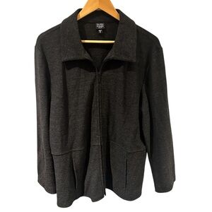 Eileen Fisher 100% Wool Gray Full Zip Light Weight Jacket‎ and Pants Size 1X